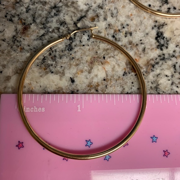 ❌SOLD❌14K Vintage Yellow Gold Hoops 💙💙 - Picture 8 of 12